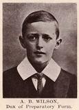 Alan Brook Wilson<br/> Prep. Form Dux, 1905.